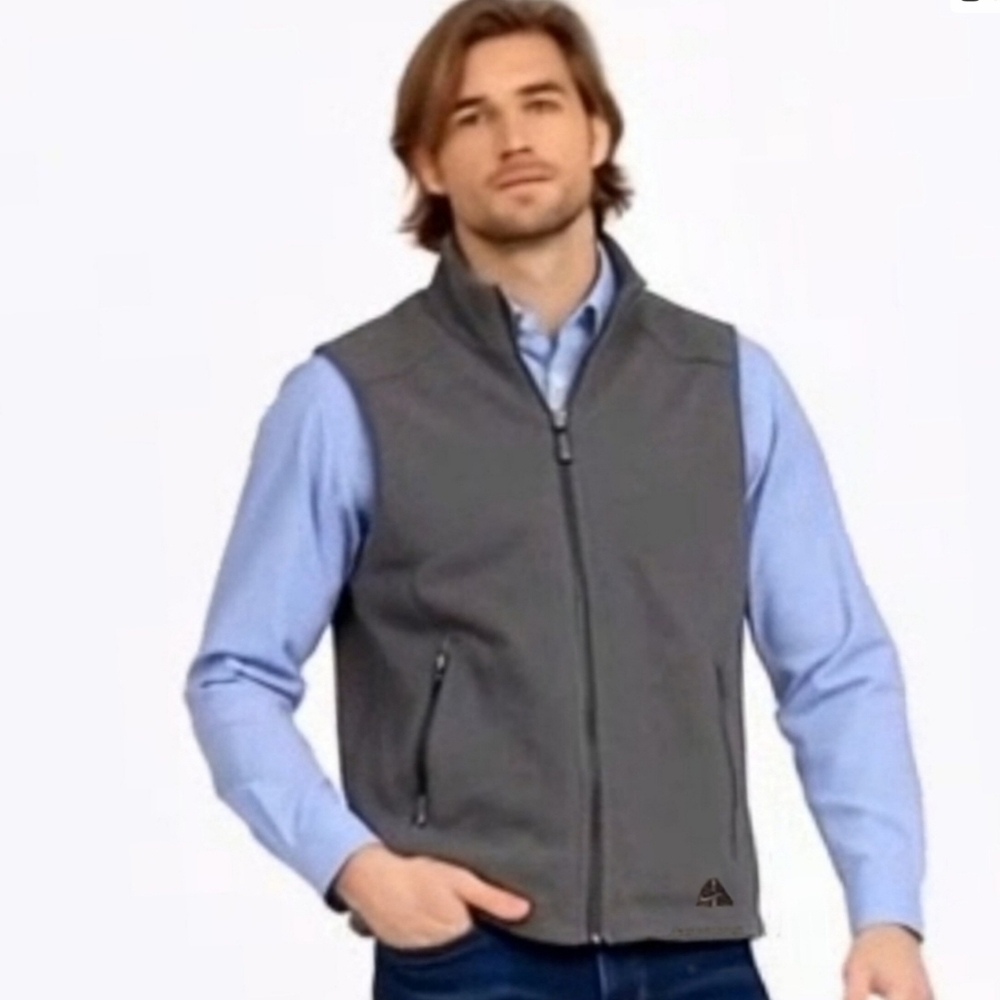 Nike ACG Vtg Mens Sz Small Army Gray Full Zip Sleeveless Vest With Zip Pockets